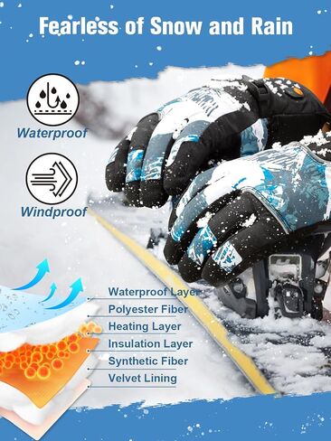 قفازات ساخنة للرجال والنساء، 7.4V3000mAh بطارية قابلة للشحن قفازات ساخنة كهربائية، قفازات مقاومة للماء تعمل باللمس، التزلج، الصيد، ركوب الخيل، المشي لمسافات طويلة، صيد الأسماك، قفازات العمل الساخنة in Saudi Arabia