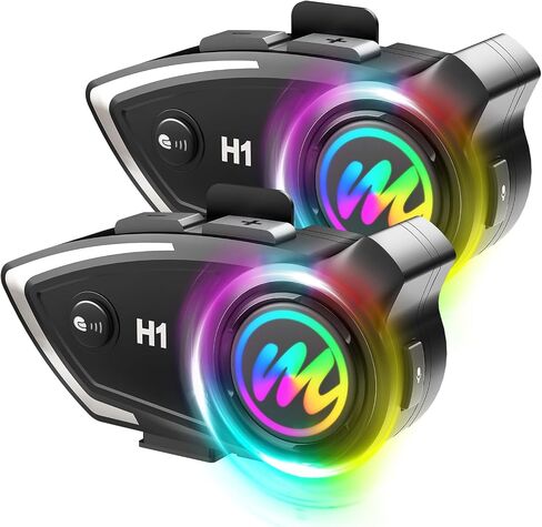Moman Motorcycle Intercom Headset, H1 2 Pack Communication System Wireless 5.0 AI Voice Assistant IP67 Waterproof Automatic Answer Noise Cancellation, Motorbike-Helmet-Wireless-Intercom-Headset in Kuwait