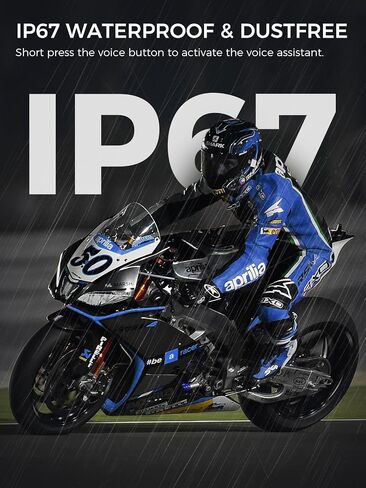 Moman Motorcycle Intercom Headset, H1 2 Pack Communication System Wireless 5.0 AI Voice Assistant IP67 Waterproof Automatic Answer Noise Cancellation, Motorbike-Helmet-Wireless-Intercom-Headset in Kuwait