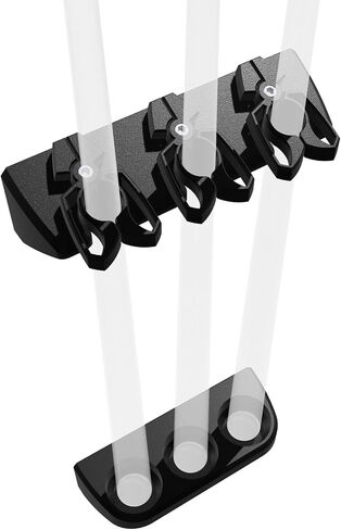 3D Printed Magnetic Fishing Rod Holder | Multi-Functional Rod Rack for Garage and Wall | Cyberpunk Style | Quick-Release Design (3-rod holder), Black in Saudi Arabia
