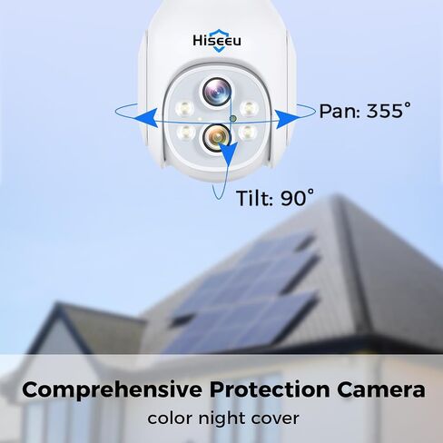 Hiseeu نظام كاميرا أمان لاسلكي 2K بعدسة مزدوجة [WiFi Pro & Plug-in Power] بدون اشتراك، نظام أمان تكبير 10X كاميرا خارجية مع شاشة Dvr مقاس 12 بوصة، 3 تيرابايت، 4 مجموعة كاميرات مع مقلاة 350 درجة وإمالة، 16 قناة in Saudi Arabia