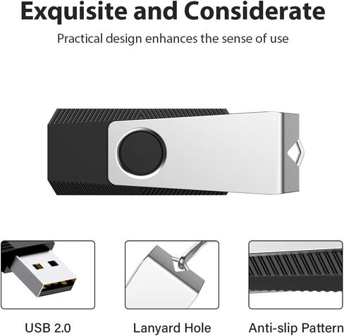 محرك أقراص فلاش Aiibe سعة 64 جيجابايت، 2 حزمة محرك فلاش USB سعة 64 جيجابايت، محرك إبهام، محرك أقراص مضغوطة، USB 2.0، محرك أقراص USB مع سلسلة مفاتيح (64 جيجا، لونان: أسود وأخضر) in Kuwait