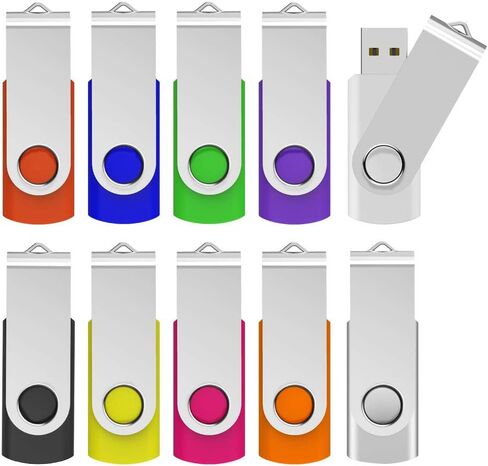 USB Drive KOOTION 20pcs 4GB USB Flash Drive 4 GB Flash Drives Thumb Drive Jump Drive Memory Stick Swivel Pen Drive, Black in Saudi Arabia