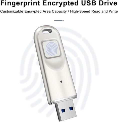 USB Flash Drive, Fingerprint Encrypted USB Drive, External Storage Fingerprint, High Speed USB 3.0 Flash, Build-in 8/32/64/128/256G for Secure Data Storage and Transfer, Password, for Laptop in Saudi Arabia
