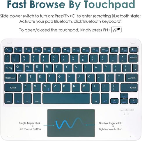 حافظة لوحة مفاتيح LAMA لاسلكية مع ماوس لجهاز iPad 10.2 بوصة الجيل التاسع والثامن والسابع، لوحة مفاتيح بلوتوث قابلة للفصل مع حامل قلم لجهاز iPad 10.2 بوصة/iPad Air 10.5 بوصة (الجيل الثالث)/iPad Pro 10.5 بوصة، أخضر داكن in Kuwait