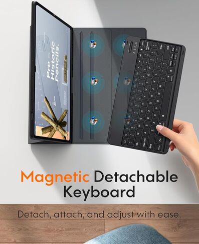 CHESONA Keyboard Case for Samsung Galaxy Tab S10+/S9 FE+/S9+ 12.4, 7-Color Backlit Keyboard with S Pen Holder, Magnetic Detachable Wireless Keyboard & Slim Cover for S9 Plus/S9 FE Plus 2023, Black in Saudi Arabia