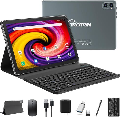 2024 Tablet 10.1 Inch 2 in 1 Android Tablet with keyboard Octa-Core 8(4+4 Virtual)+128GB Storage 1TB Expandable, 13+8MP Camera, Newest Tablets PC with Case Mouse Stylus Support 5G WiFi, IPS FHD Screen in Saudi Arabia