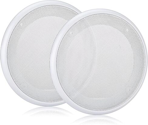Facmogu 2PCS 8in White Ceiling Speaker Covers, Surface Mount Speaker Grill | Universal Steel Mesh Grille with Mounting Screws for Home Theater & Car Audio Woofer Loudspeaker, Decorative Circle Grille in Kuwait
