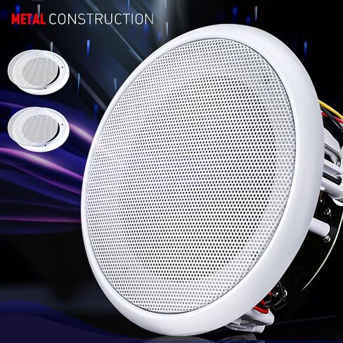 Facmogu 2PCS 8in White Ceiling Speaker Covers, Surface Mount Speaker Grill | Universal Steel Mesh Grille with Mounting Screws for Home Theater & Car Audio Woofer Loudspeaker, Decorative Circle Grille in Kuwait