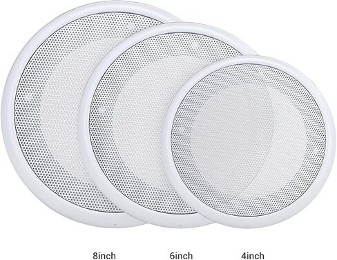Facmogu 2PCS 8in White Ceiling Speaker Covers, Surface Mount Speaker Grill | Universal Steel Mesh Grille with Mounting Screws for Home Theater & Car Audio Woofer Loudspeaker, Decorative Circle Grille in Kuwait
