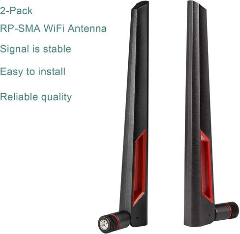هوائي Superbat WiFi مع موصل ذكر RP-SMA، هوائي ثنائي النطاق 2.4 جيجا هرتز 5 جيجا هرتز 5.8 جيجا هرتز لبطاقة شبكة PCI-E WiFi USB راوتر كاميرا لاسلكية نقطة اتصال وما إلى ذلك. قطعتان in Kuwait