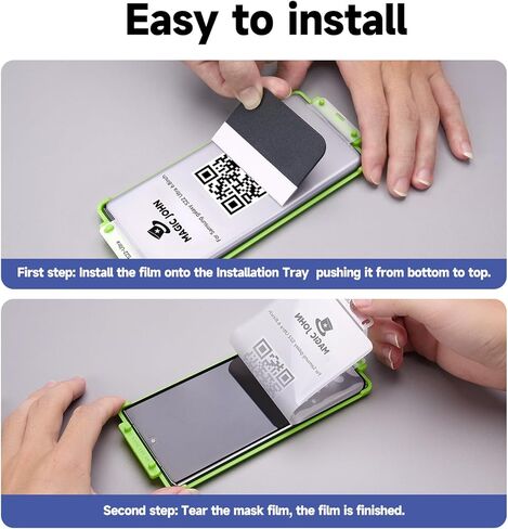 عبوة من قطعتين من MAGIC JOHN لهاتف Samsung Galaxy S22 Ultra واقي شاشة [فيلم سيراميك] ليس زجاجيًا 6.8 بوصة، [متوافق مع بصمة الإصبع بنسبة 100%] صينية سهلة التركيب، منحني ثلاثي الأبعاد، خالي من الفقاعات، شفاف عالي الدقة، حافظة in Kuwait