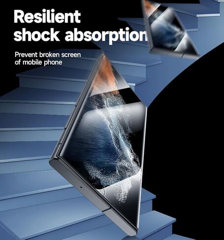 عبوة من قطعتين من MAGIC JOHN لهاتف Samsung Galaxy S22 Ultra واقي شاشة [فيلم سيراميك] ليس زجاجيًا 6.8 بوصة، [متوافق مع بصمة الإصبع بنسبة 100%] صينية سهلة التركيب، منحني ثلاثي الأبعاد، خالي من الفقاعات، شفاف عالي الدقة، حافظة in Kuwait