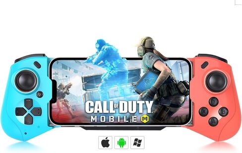 وحدة تحكم الألعاب اللاسلكية arVin لأجهزة iPhone iOS Android PC، عصا تحكم Bluetooth Gamepad لأجهزة iPhone 15/14/13/12/iPad/MacBook/Samsung Galaxy S22/S21/S20 Ultra/الكمبيوتر اللوحي/Call of Duty Mobile/Genshin Impact in Kuwait