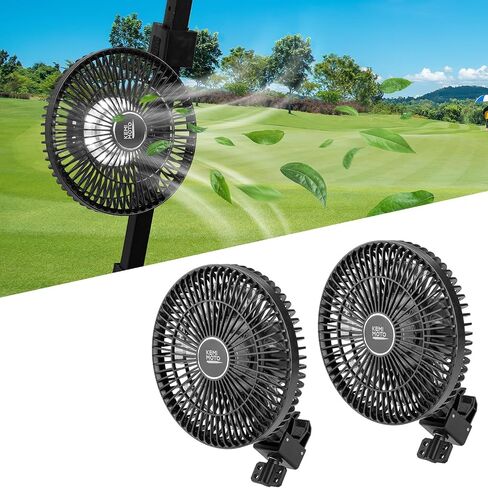 KEMIMOTO Golf Cart Fan Portable USB Input 6-Speed Settings Rechargeable Lighting Fan Fit for Golf Cart, UTVs, Cars, Forklifts, RVs, Compatible with Club Car Precedent/Tempo/Onward/EZGO in Saudi Arabia