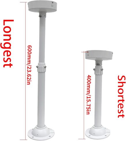 15.7-23.5in Telescopic Indoor and Outdoor Camera Bracket Metal Hoisting Ceiling Bracket, Used for Security Dome Network Camera Installation (40-60CM-PQ) in Saudi Arabia