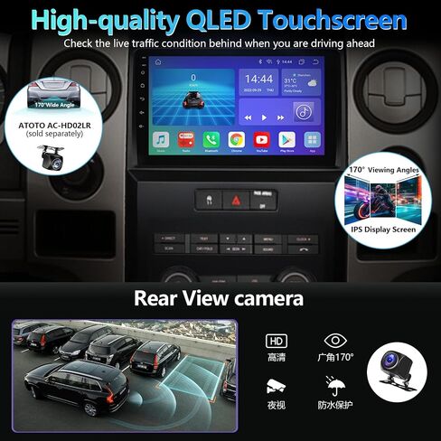 Car Audio System Suitable for Ford F150 Raptor 2009-2012 IPS Touch Screen car Radio Stereo Upgrade, with Carplay and Android Automatic Support Reverse Camera 2+32GB Manual air Conditioning(4 * 64) in Saudi Arabia