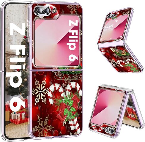 Compatible with Samsung Galaxy Z Flip 6 Case Clear Slim Protective Cases Santa TPU Z Flip 6 Back Cover Full Body Protector Animal Thin Phone Case for Samsung Galaxy Z Flip 6 5G Christmas (A) in Kuwait