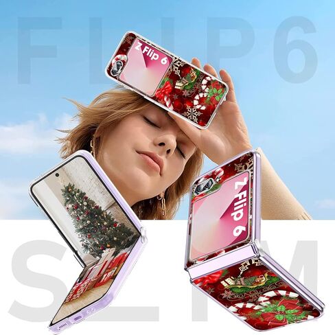 Compatible with Samsung Galaxy Z Flip 6 Case Clear Slim Protective Cases Santa TPU Z Flip 6 Back Cover Full Body Protector Animal Thin Phone Case for Samsung Galaxy Z Flip 6 5G Christmas (A) in Kuwait