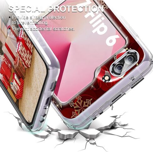 Compatible with Samsung Galaxy Z Flip 6 Case Clear Slim Protective Cases Santa TPU Z Flip 6 Back Cover Full Body Protector Animal Thin Phone Case for Samsung Galaxy Z Flip 6 5G Christmas (A) in Kuwait