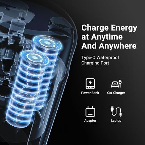 خلاط AMZCHEF المحمول، قوة قطع قوية مع 10 شفرات، المشي لمسافات طويلة، أجزاء آمنة للغسل في غسالة الأطباق، قابل لإعادة الشحن من النوع C، خلاط بالحجم الشخصي للمخفوقات والعصائر، خالي من مادة BPA، للرياضة والسفر in Kuwait