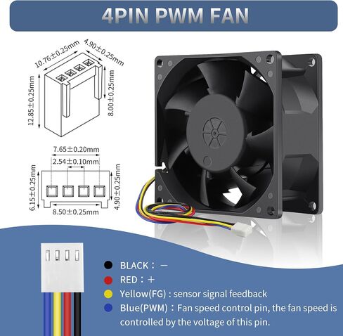 80mm × 38mm PWM Compact 12V 4Pin High Speed 3-Inch Case Cooling Fan in Saudi Arabia