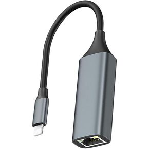 [MFi Certified] Lightning to Ethernet Adapter, i-Phone to RJ45 Ethernet LAN Network Adapter for i-Phone14/ 13/12/11/i-Pad/i-Pod, Plug and Play, Supports 100Mbps (Non-PoE)