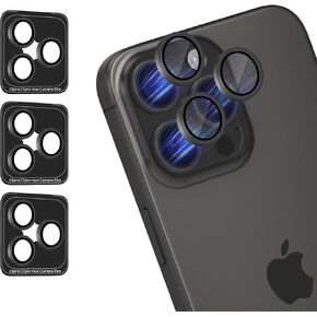 [3 Pack Camera Lens Protector Compatible with iPhone 15 Pro 6.1" and iPhone 15 Pro Max 6.7",Tempered Glass,9H Hardness