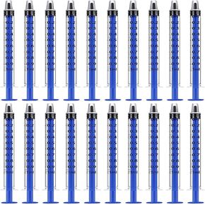 Blue 100 Pcs 1ml 1cc Pipette Syringe with Luer Slip Tip No Needle Pipette for Pets Oral, Refilling, Oil or Glue Applicator, Measuring or Transfering Tiny Amount of Liquids, Without Cap