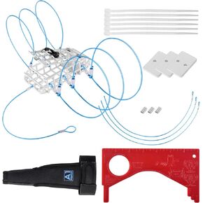 Luminous Crab Snare Crabbing Kit for Dungeness, Rock, Blue Crab(1 Crab Trap+ 1 Gauge+1 Single-Finger Cast Glove+ 3 Replacement Loops with Crimps+3 Weighted Blocks with Cable Ties)