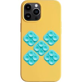 Mini Silicone Suction Phone Case Adhesive Mounts - Hands-Free, Strong Grip Holder for Selfies & Videos - Durable, Easy to Use - iPhone & Android Compatible - 6 x 1" x 1", Baby Blue Jay