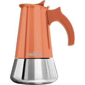 London Sip Stainless Steel Stove-Top Espresso Maker Coffee Pot Italian Moka Percolator, Silver, 3 Cup