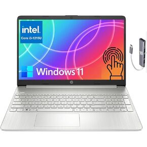 HP 15 Laptop (15.6" HD Touchscreen, Intel Core i3-1215U (> i5-1235U), 16GB RAM, 512GB SSD) Home & Business, 11-Hr Battery Life, Numpad, Webcam, Wi-Fi, IST Hub, Win 11 Home S Mode w/AI Copilot, Silver