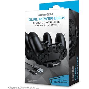 DreamGEAR DGPS4-6432 PS4 Dual Power Dock أسود