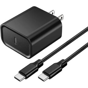 30W Fast-Charging USB C Charger Fit for iPad Pro 13/12.9/11 inch, iPad Air 13/11 inch 5/4th Generation, iPad 10th Gen Tablet Type C PD Block with 10ft USB C to USB C Woven Charging Cable Cord (Black)