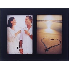 4x6 3-Opening Collage Picture Frame Black Wood Photo Frames for 4x6 Inch Pictures Display Made for Tabletop Stand and Wall Mounting