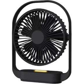 AceMining Fan, Silent Fans & Cooling, Rechargeable Fans, Desk Fan with 4 Speed, USB Fan with Night Light, 330° Rotation Electric Fan, Small Table Fan for Bedroom Office Bedside