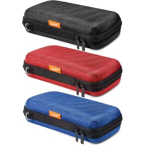 GLCON 3 Colors Hard EVA Protective Case Portable Storage Case for Charging Cable, Power Bank, Hard Drive, Cell Phone, External Battery - Small Travel Case Mesh Inner Pocket + Zipper Enclosure