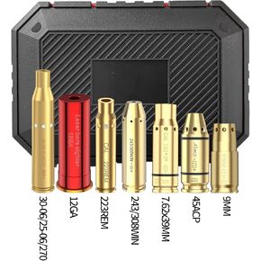 Laser Bore Sights for 223/9MM/7.62X39MM/.243/308WIN/12GA/30-06/.25/270/ 45ACP Red Laser Boresighters with 20 Batteries Bore Sighting Kit for Sights and Scopes