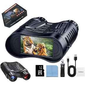 Night Vision Goggles Binoculars 4K UHD Upgraded, Low Power Consumption 8X Zoom Infrared Night Vision Scopes with 32GB TF Card 2.7" TFT Screen Infrared Spotlight & White Light for Save Photo & Video