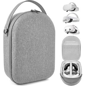 Sonicgrace Case Compatible with Meta Quest 2/Quest 3/Quest 3S - Carrying Case for Quest 2/Quest 3/Quest 3S, Protection VR Travel Case for Official Elite-Strap, Controllers, Batteries and Accessories