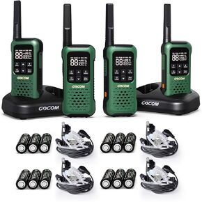 G9 Waterproof Walkie Talkie for Adult Long Range, Floating Portable Two Way Radio, NOAA Weather Alert,SOS,Flashlight, Rechargeable 2 Way Raido for Adults (4 Pack)
