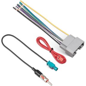 RED WOLF Radio Wiring Harness w/Antenna Adapter for Select 2007-2016 Dodge/2008-2016 Jeep/2007-2016 Chrysler Install Aftermarket Stereo Antenna Adapter Radio Connector Plug