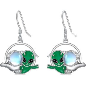 العمل الرومانسي موس العقيق تريسكيليون أقراط 925 الفضة الاسترليني الثلاثي دوامة Leverback أقراط مجوهرات للفتيات النساء هدايا عيد ميلاد الأم in Kuwait