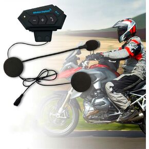 Helmet Bluetooth Headset, BT-12 Motorcycle Helmet Intercom, Helmet Communication System Supports Handsfree, Stereo Music