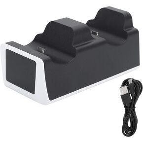 Dual USB Type C Charging Station for PS5 Controller, Dual Charger Station for Dualsense Controller, Game Machine Gamepad Quick Charging Dual Charger Accessory for PS5 (Black)