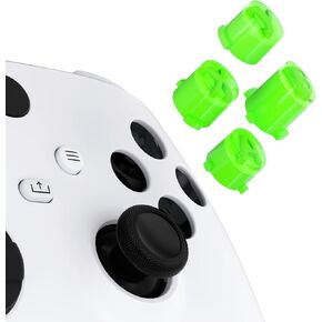 eXtremeRate ABXY Buttons for Xbox Core Wireless Controller, Two-Tone Carmine Pale Red & Clear Classic Symbols Action Buttons Replacement Prats for Xbox One S/X, Elite Series 2 Core & 1 Controller
