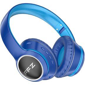 FFZ Kids Headphones Wireless, K21 Colorful LED Lights Kids Bluetooth Headphones-V5.0, with Built-in Microphone, Foldable Headset & Soft Earpads for School Car Airplane Ipad (Blue)