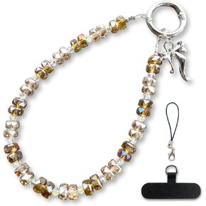 Crystal Cell Phone Wrist Strap Phone Charm Beaded phone Lanyard Hands-Free Wristlet Bracelet Wrist Grip Strap for Women