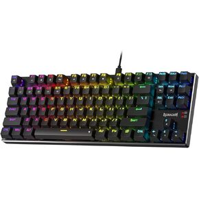 Redragon K660RGB-PRO (K556 TKL) Wireless Gaming Keyboard, 80% 87 Keys BT/2.4Ghz Tri-Mode Aluminum Mechanical Keyboard w/Mac Function Keys, Hot-Swap Sockets & Noise Absorbing Form, Red Switch